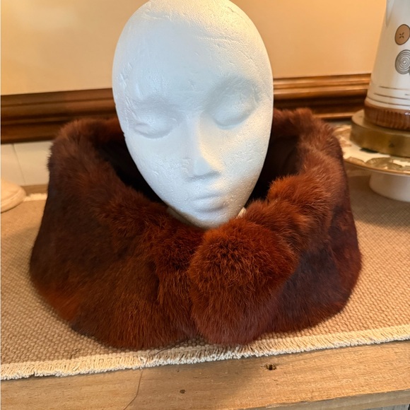 VINTAGE Reddish brown real fur collar~stole~ Wrap~Gadsby~flapper~1920s style - Picture 4 of 14